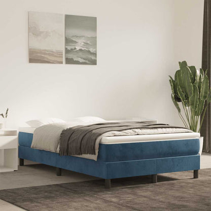 Springmadras Med Pocketfjedre 80X200X20 Cm Fløjl Mørkeblå