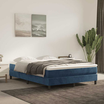 Springmadras Med Pocketfjedre 80X200X20 Cm Fløjl Mørkeblå