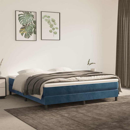 Springmadras Med Pocketfjedre 80X200X20 Cm Fløjl Mørkeblå