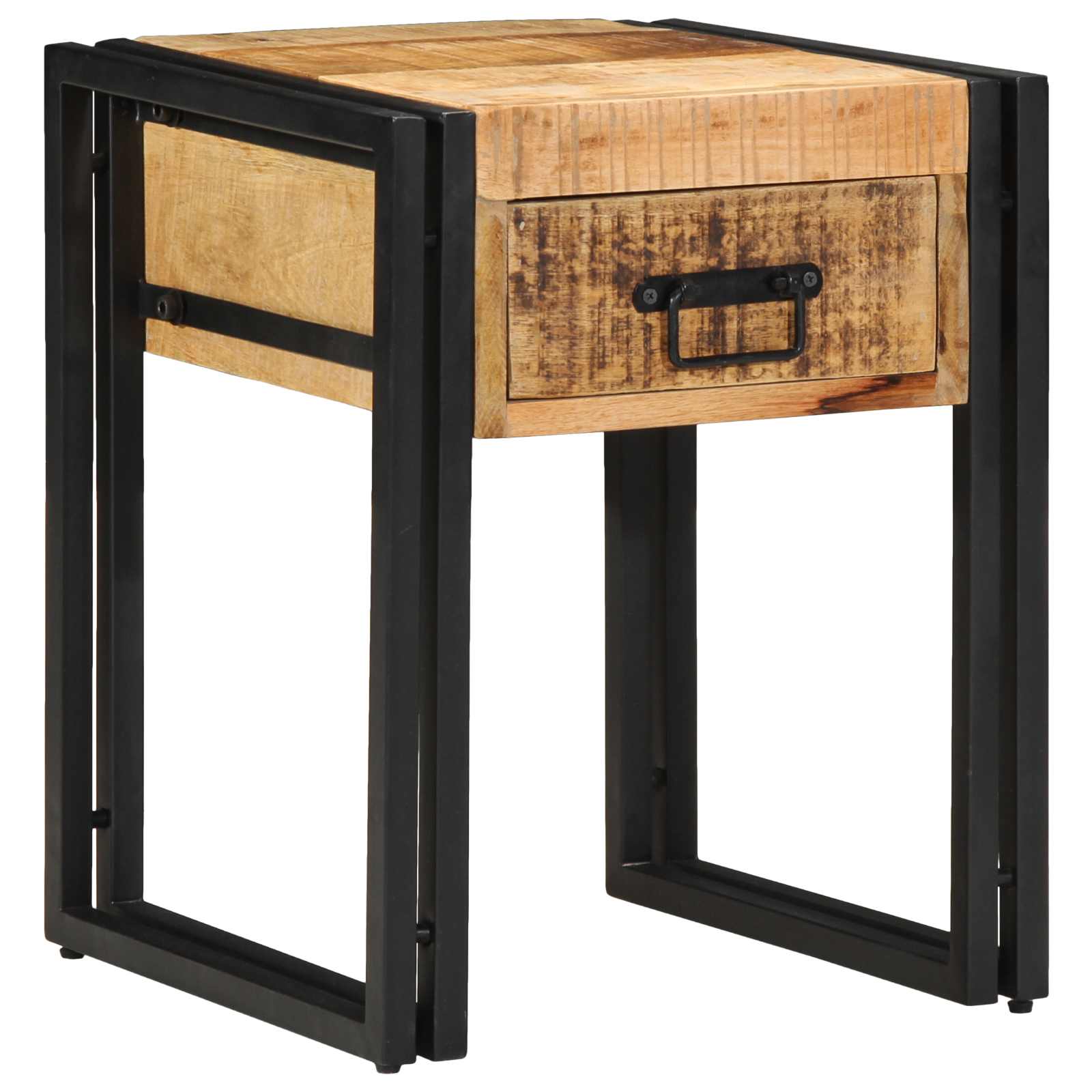 Endebord Brun Og Sort Massivt Mangotræ - Variant 4016712