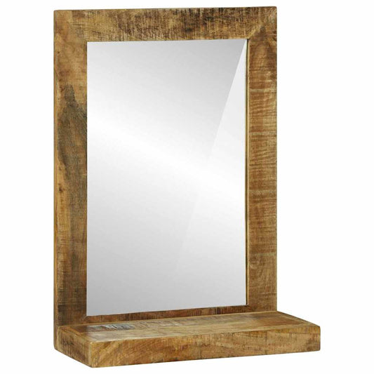 Badeværelsesspejl Brun 50 X 22 X 70 Cm Massivt Groft Mango Træ - Hovedbillede