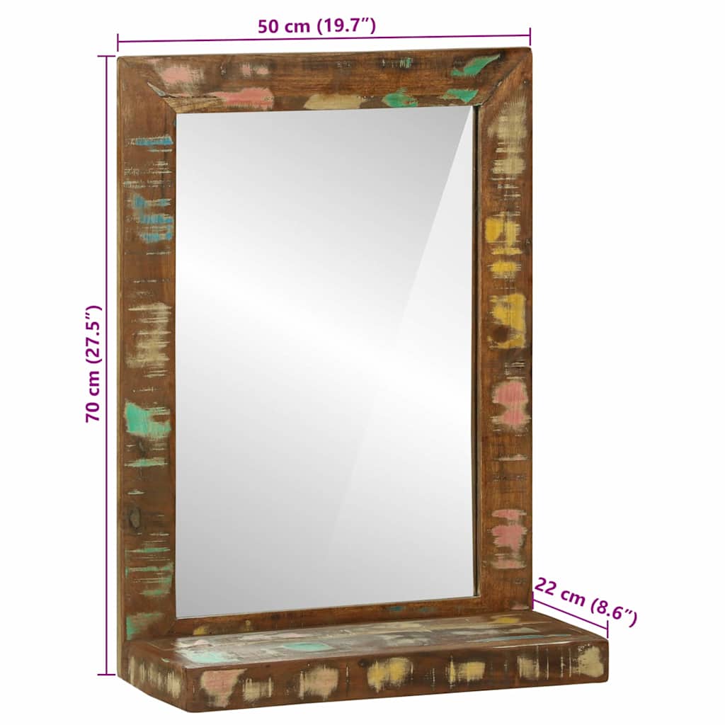 Badeværelsesspejl Brun 50 X 22 X 70 Cm Solid Genbrugs Wood - Billede 12