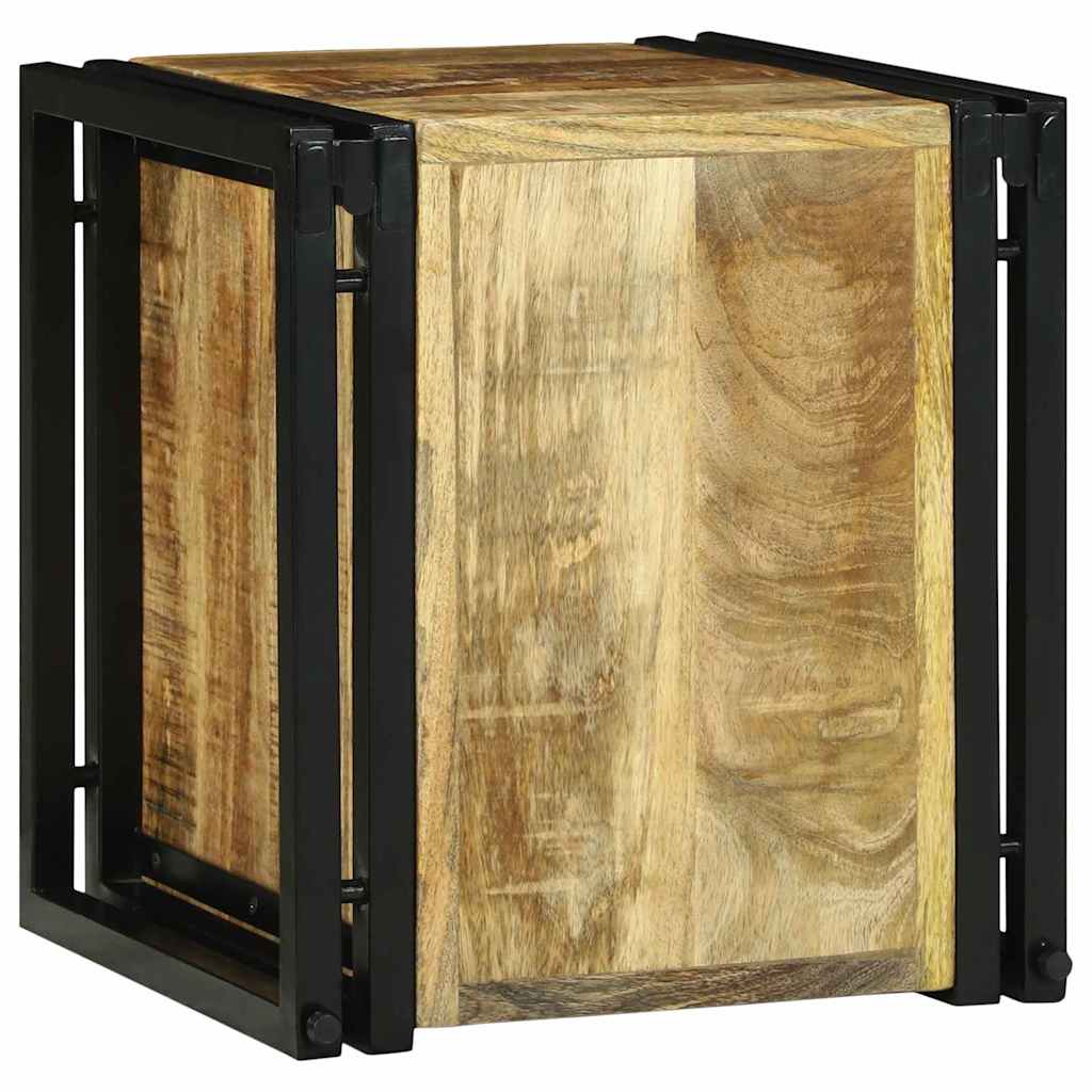 Vinfad Og Sort 35 X 35 X 39 Cm Massivt Mangotræ - Billede 6