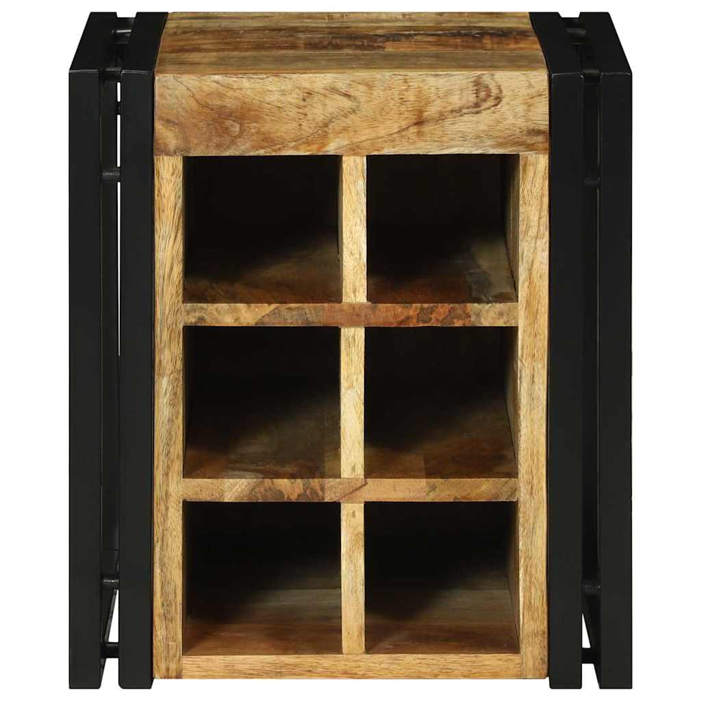 Vinfad Og Sort 35 X 35 X 39 Cm Massivt Mangotræ - Billede 4