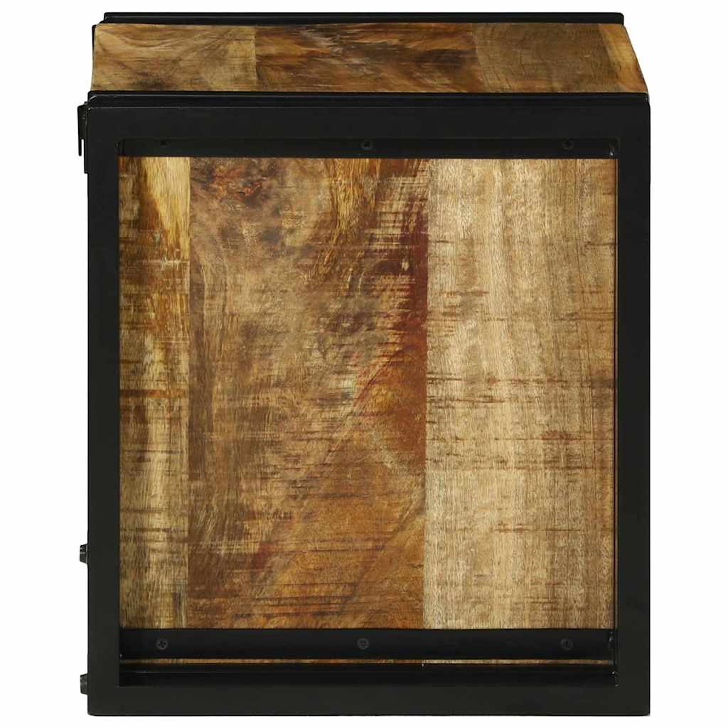 Vinfad Og Sort 35 X 35 X 39 Cm Massivt Mangotræ - Billede 5