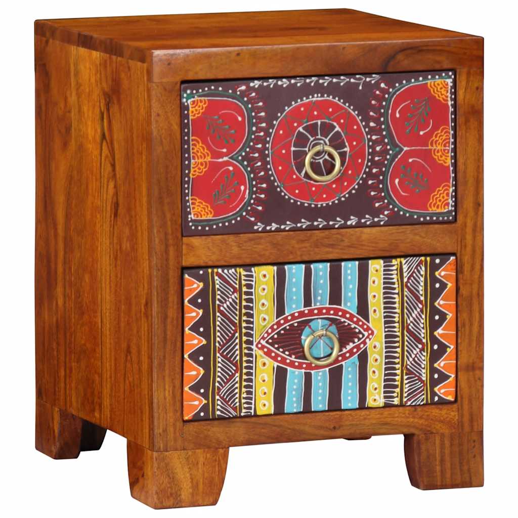 Sengeborde 2 Stk. 35x35x45 Cm Massivt Akacietræ - Billede 11