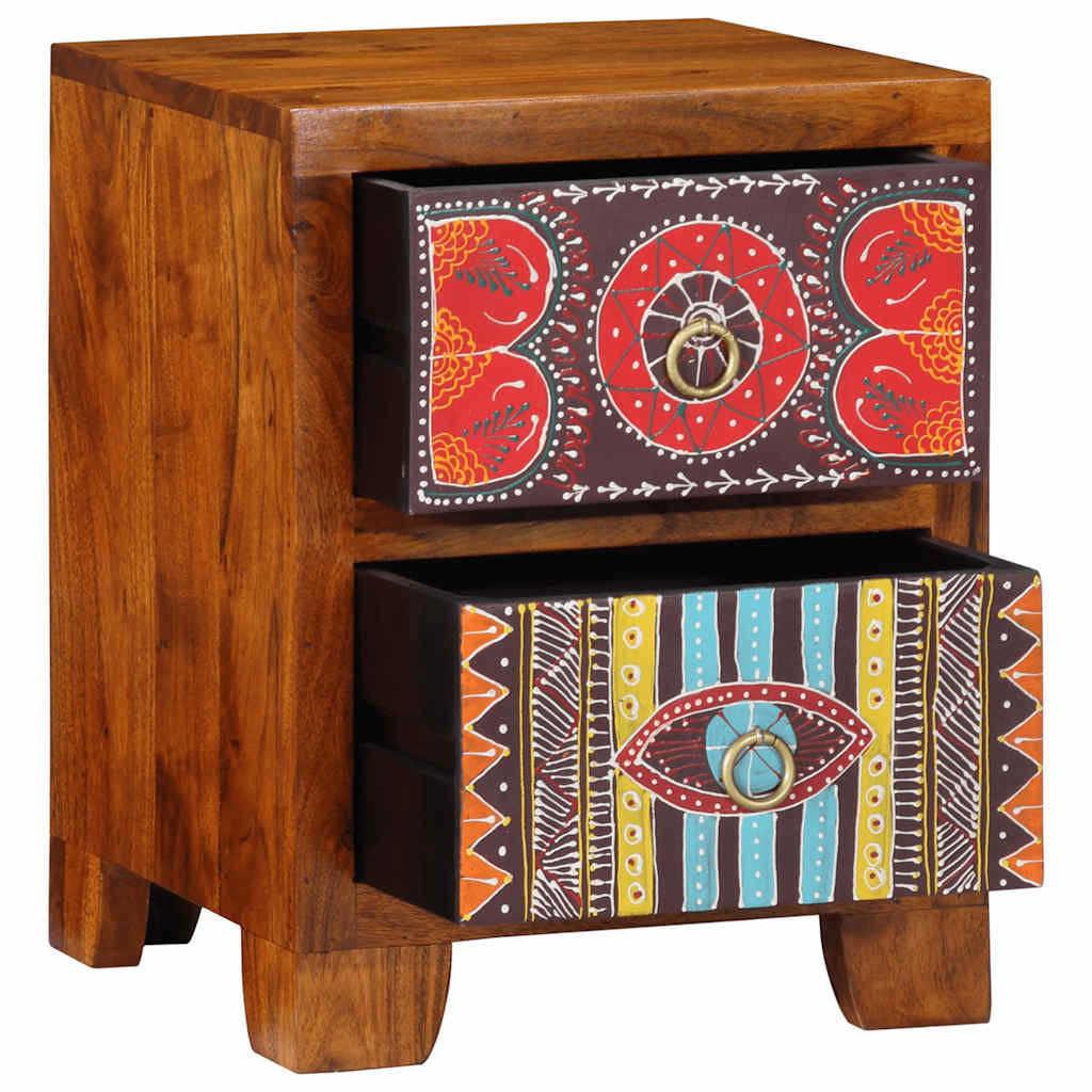 Sengeborde 2 Stk. 35x35x45 Cm Massivt Akacietræ - Billede 13