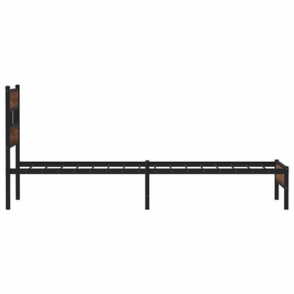 Sengeramme 90x200 Cm Uden Madras Konstrueret Træ Brunt Eg - Billede 5