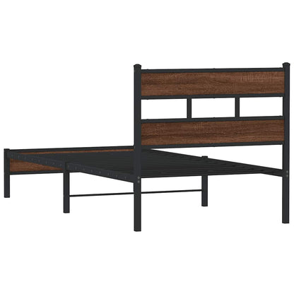 Sengeramme 90x200 Cm Uden Madras Konstrueret Træ Brunt Eg - Billede 6