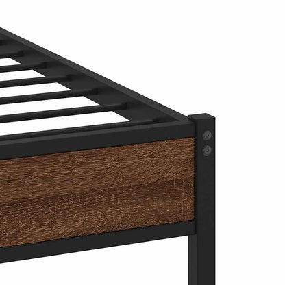 Sengeramme 90x200 Cm Uden Madras Konstrueret Træ Brunt Eg - Billede 7
