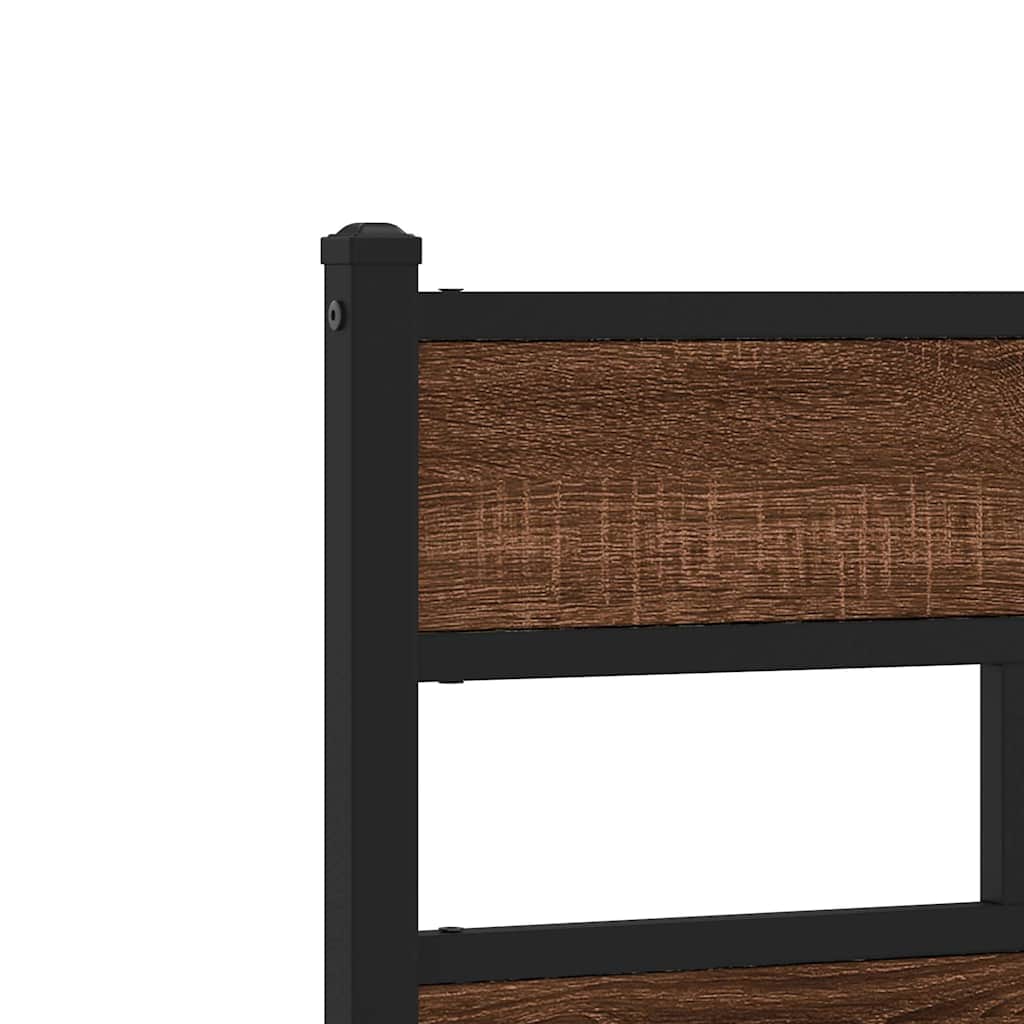 Sengeramme 90x200 Cm Uden Madras Konstrueret Træ Brunt Eg - Billede 8