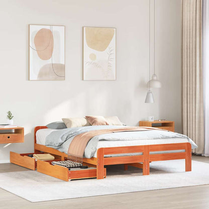 Sengeramme Uden Madras Massivt Fyrretræ Gyldenbrun - Variant 3309034