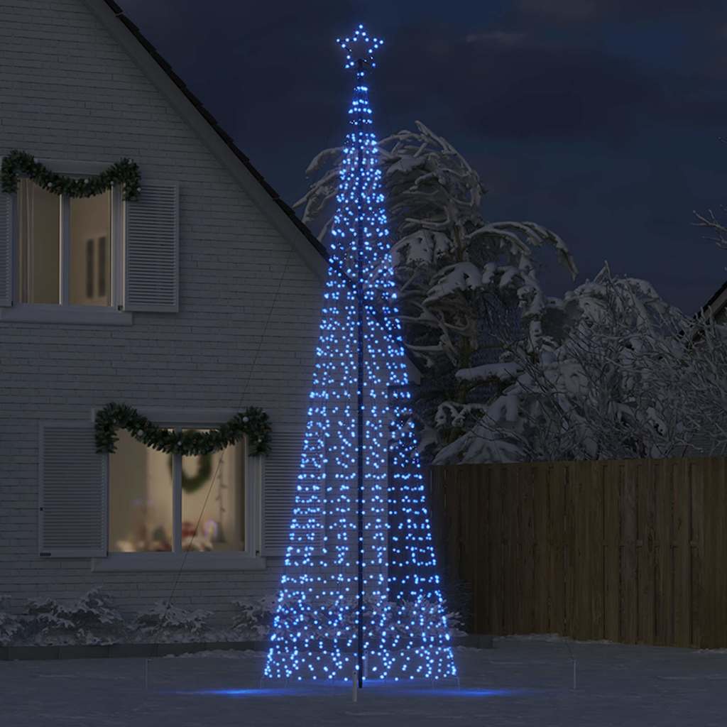 LED-juletræ Med Spyd 1534 LED'er 500 Cm Blåt Lys - Billede 3