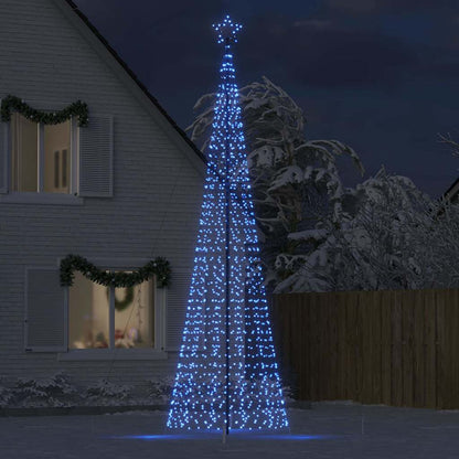 LED-juletræ Med Spyd 1534 LED'er 500 Cm Blåt Lys - Billede 3