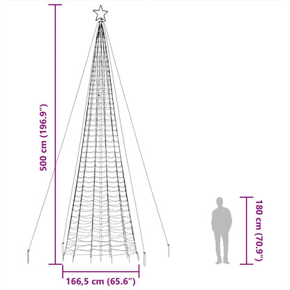 LED-juletræ Med Spyd 1534 LED'er 500 Cm Blåt Lys - Billede 18