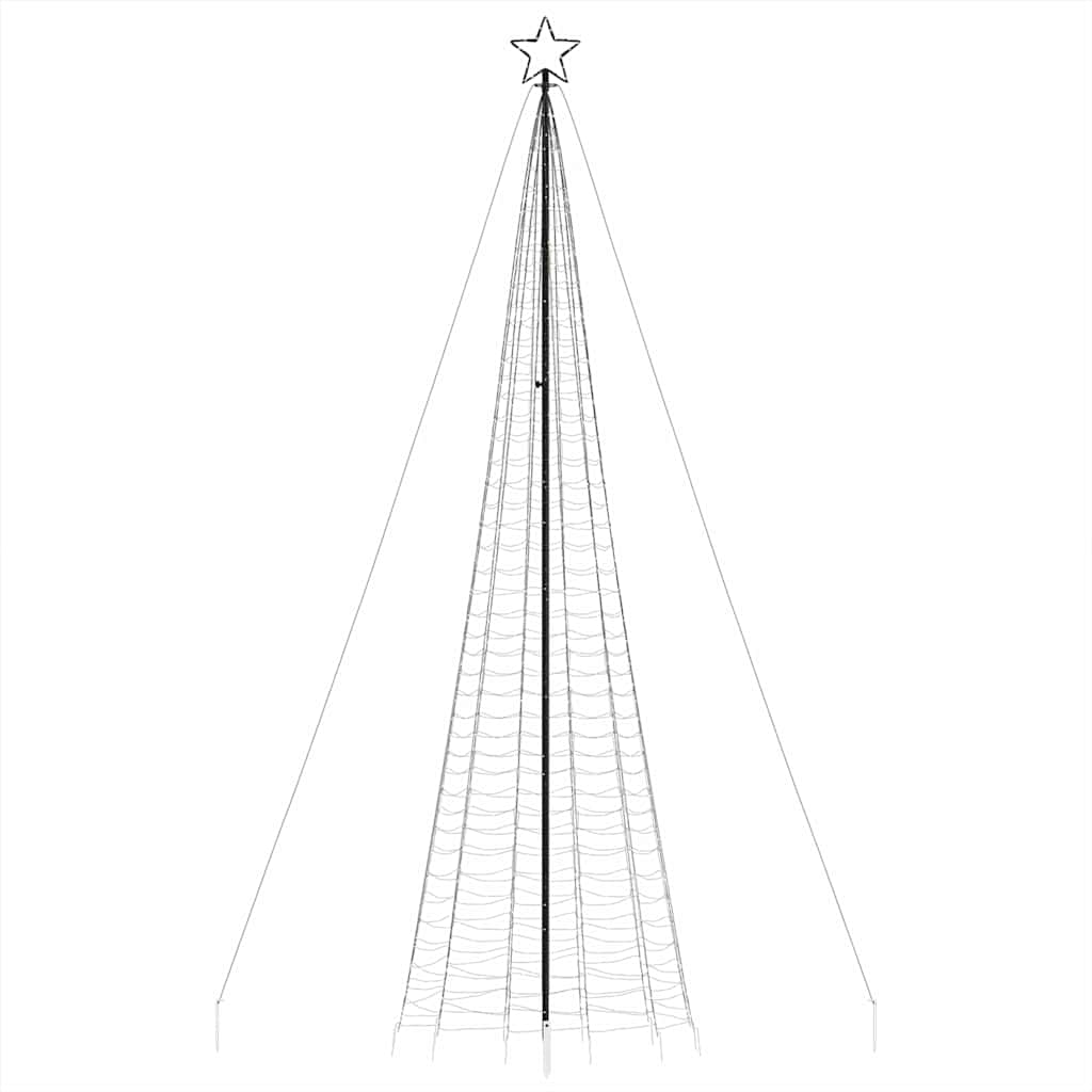 LED-juletræ Med Spyd 1534 LED'er 500 Cm Blåt Lys - Billede 4