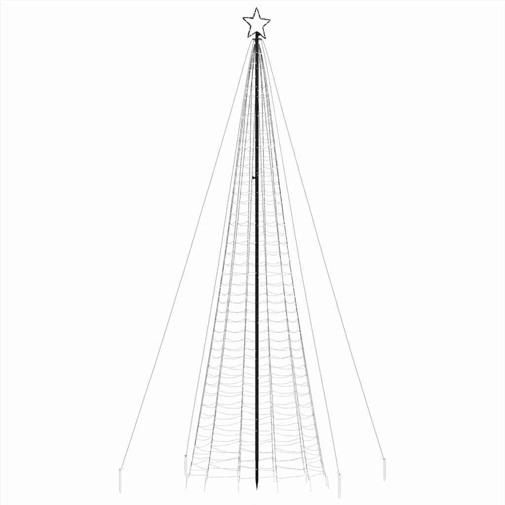LED-juletræ Med Spyd 1534 LED'er 500 Cm Blåt Lys - Billede 5