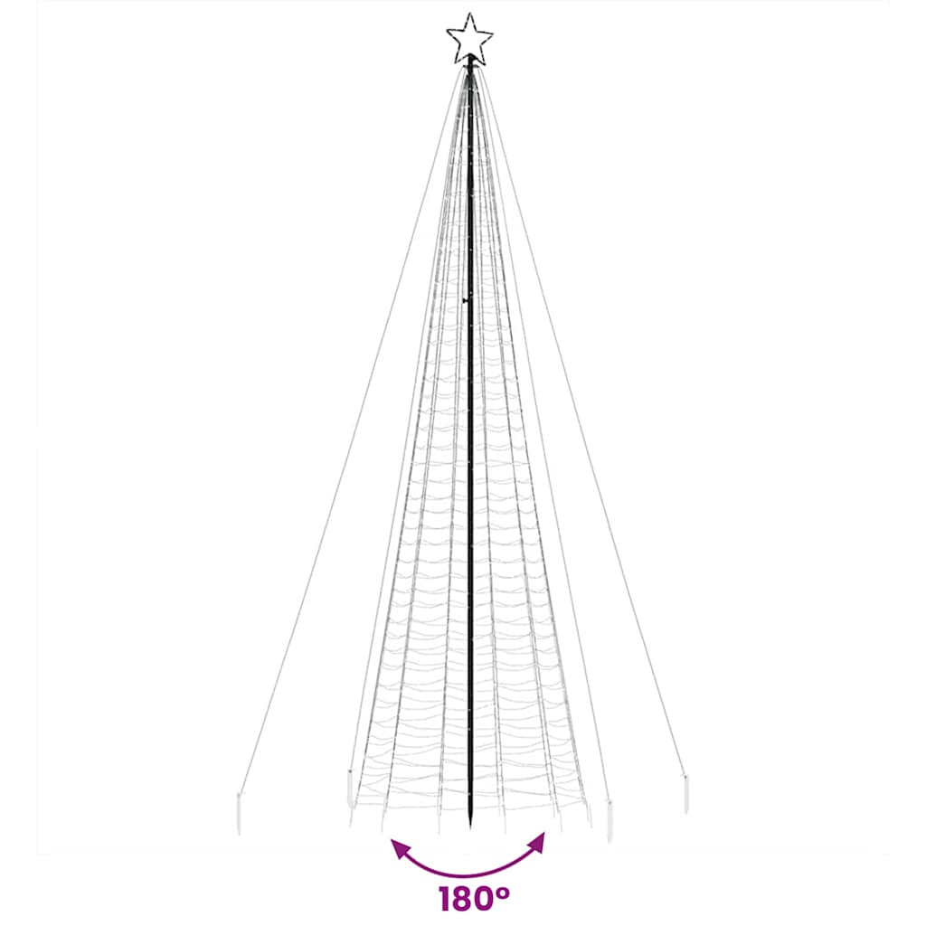 LED-juletræ Med Spyd 1534 LED'er 500 Cm Blåt Lys - Billede 8