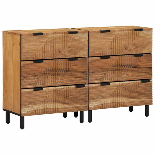 Skænk 2 Pcs Brun 60 X 33 X 75 Cm Massivt Akacietræ - Hovedbillede