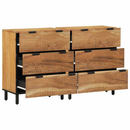 Skænk 2 Pcs Brun 60 X 33 X 75 Cm Massivt Akacietræ - Billede 2