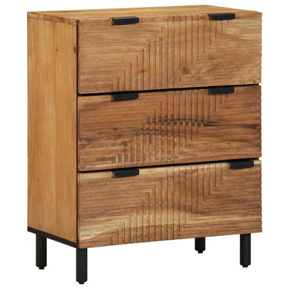 Skænk 2 Pcs Brun 60 X 33 X 75 Cm Massivt Akacietræ - Billede 3