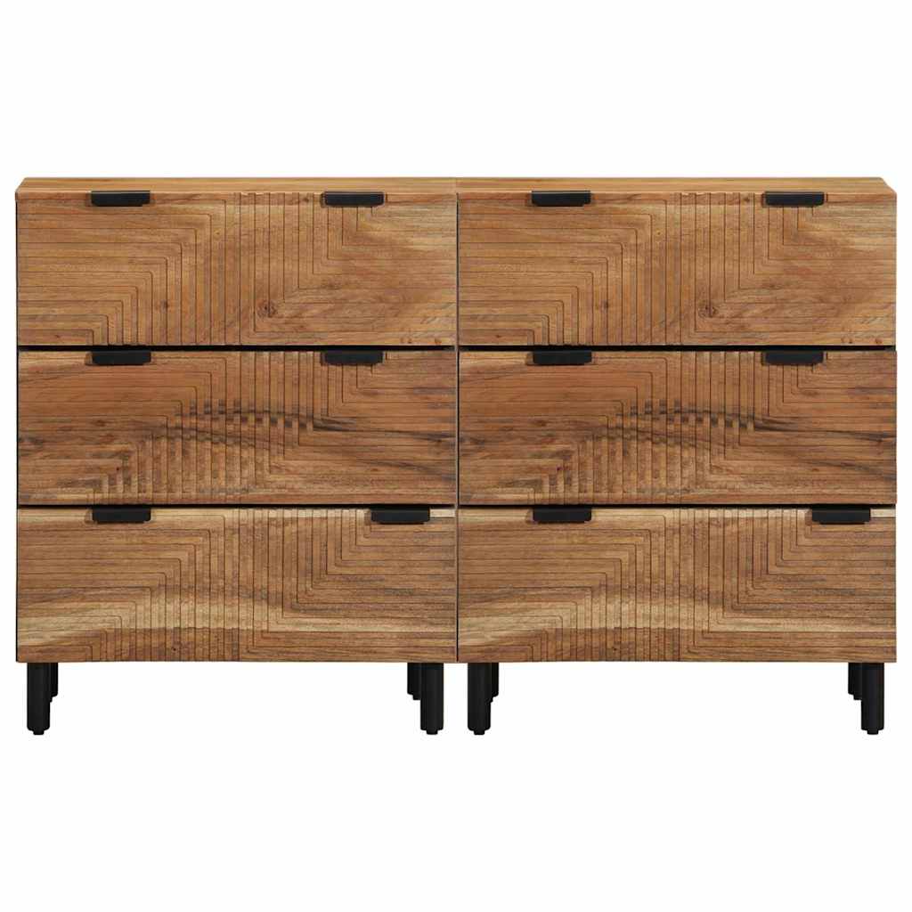 Skænk 2 Pcs Brun 60 X 33 X 75 Cm Massivt Akacietræ - Billede 4