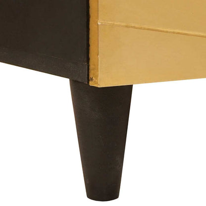Sideboard 2 Pcs Sort Og Guld 60 X 33 X 75 Cm Massivt Mangotræ - Billede 9
