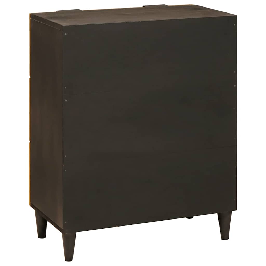 Sideboard 2 Pcs Sort Og Guld 60 X 33 X 75 Cm Massivt Mangotræ - Billede 6