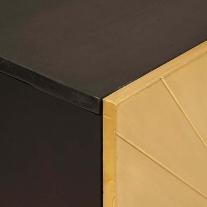 Sideboard 3 Pcs Sort Og Guld 60 X 33 X 75 Cm Massivt Mangotræ - Billede 7