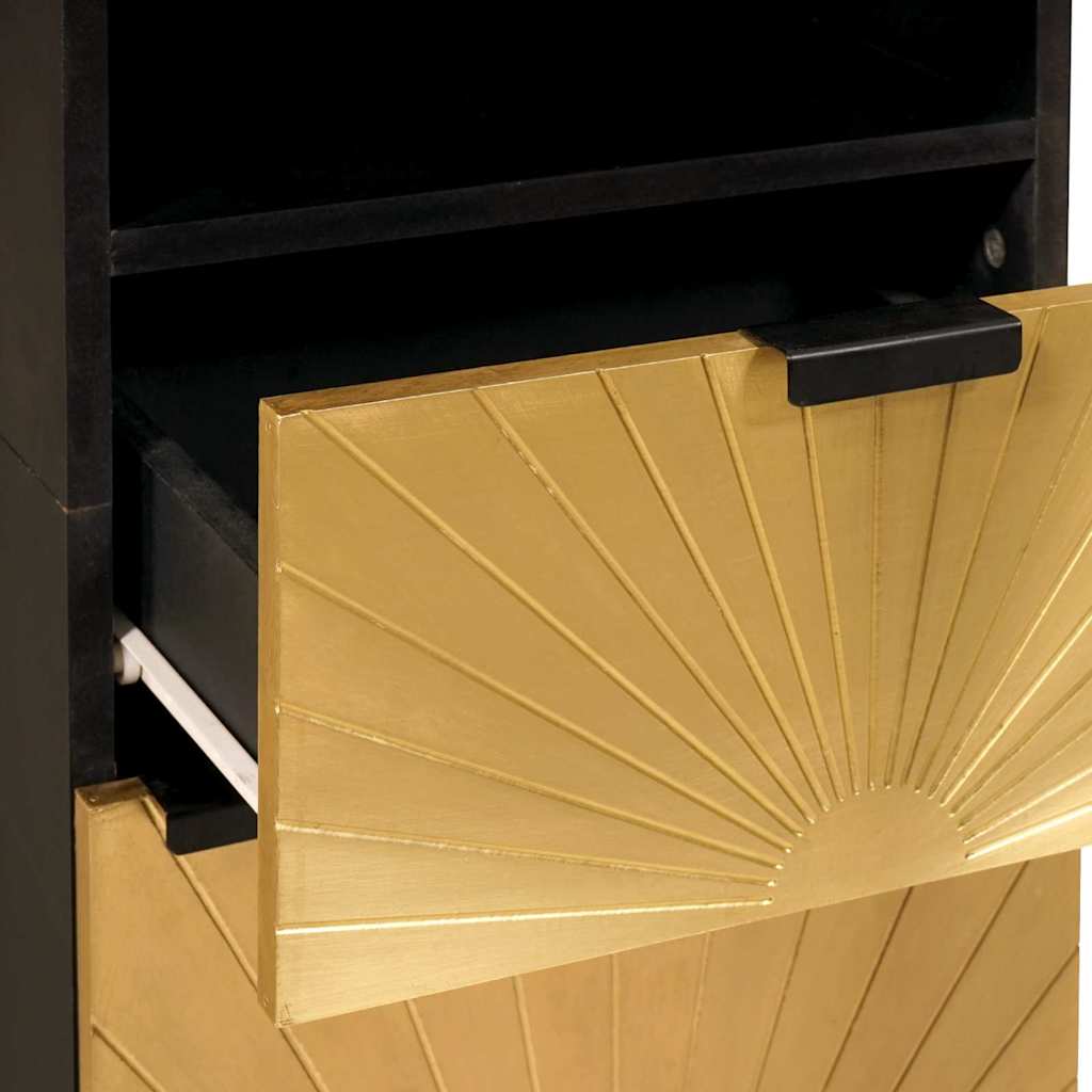 Badeværelsesmøbelsæt 5 Pcs Sort Og Guld 38 X 33 X 160 Cm - Billede 12