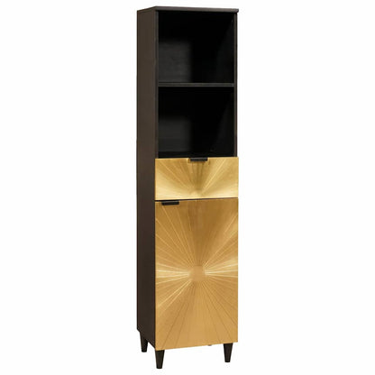 Badeværelsesmøbelsæt 5 Pcs Sort Og Guld 38 X 33 X 160 Cm - Billede 5