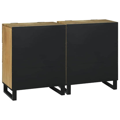 Sideboards 2 Pcs Brun 60 X 33.5 X 75 Cm Massivt Mangotræ - Billede 5