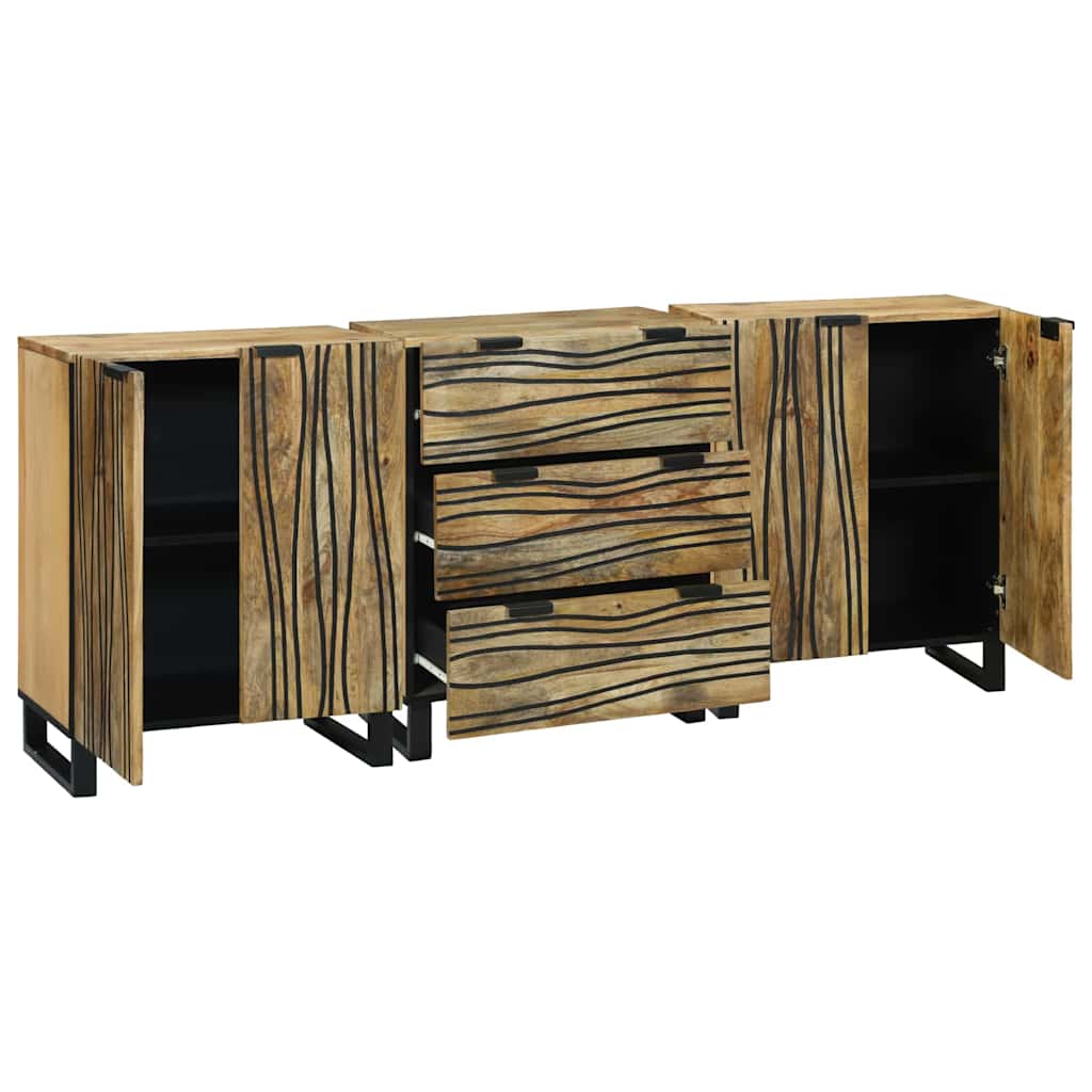 Badeværelsesmøbel Sæt Med Skuffe 3 Pcs Brun 180 X 33 X 75 Cm - Billede 2