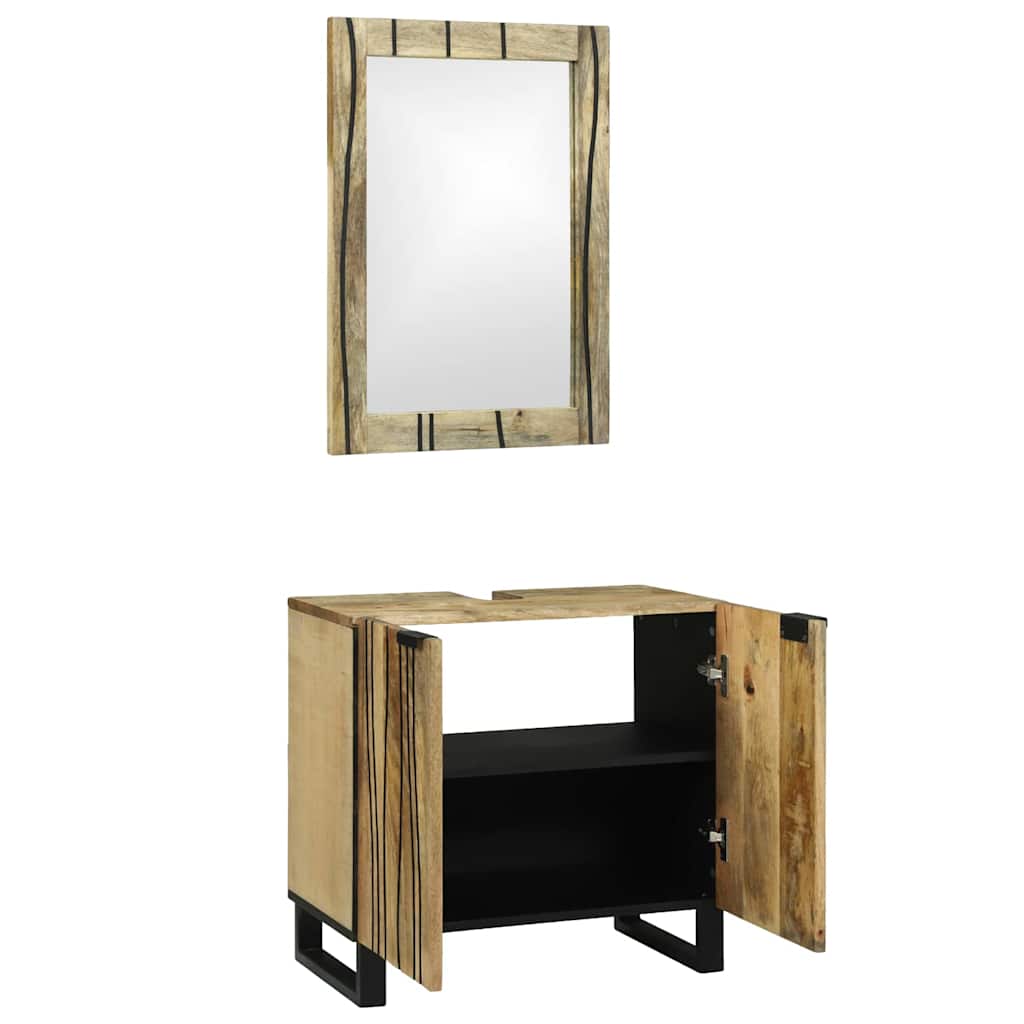 Badeværelsesmøbel Sæt Med Hylde 2 Pcs Brun 62 X 33 X 58 Cm - Billede 2