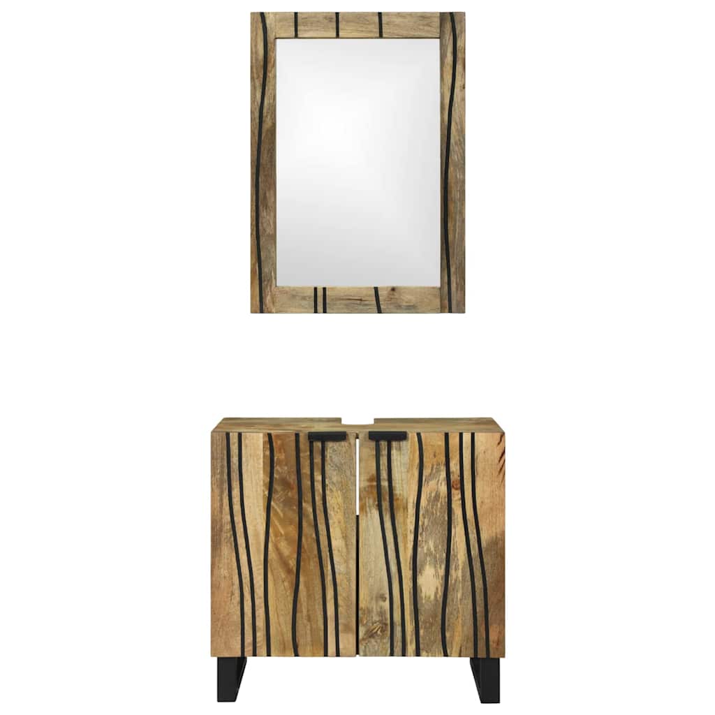 Badeværelsesmøbel Sæt Med Hylde 2 Pcs Brun 62 X 33 X 58 Cm - Billede 5