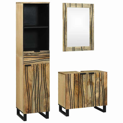 Badeværelsesmøbel Sæt Med Skuffe 3 Pcs Brun 38 X 33 X 160 Cm - Hovedbillede