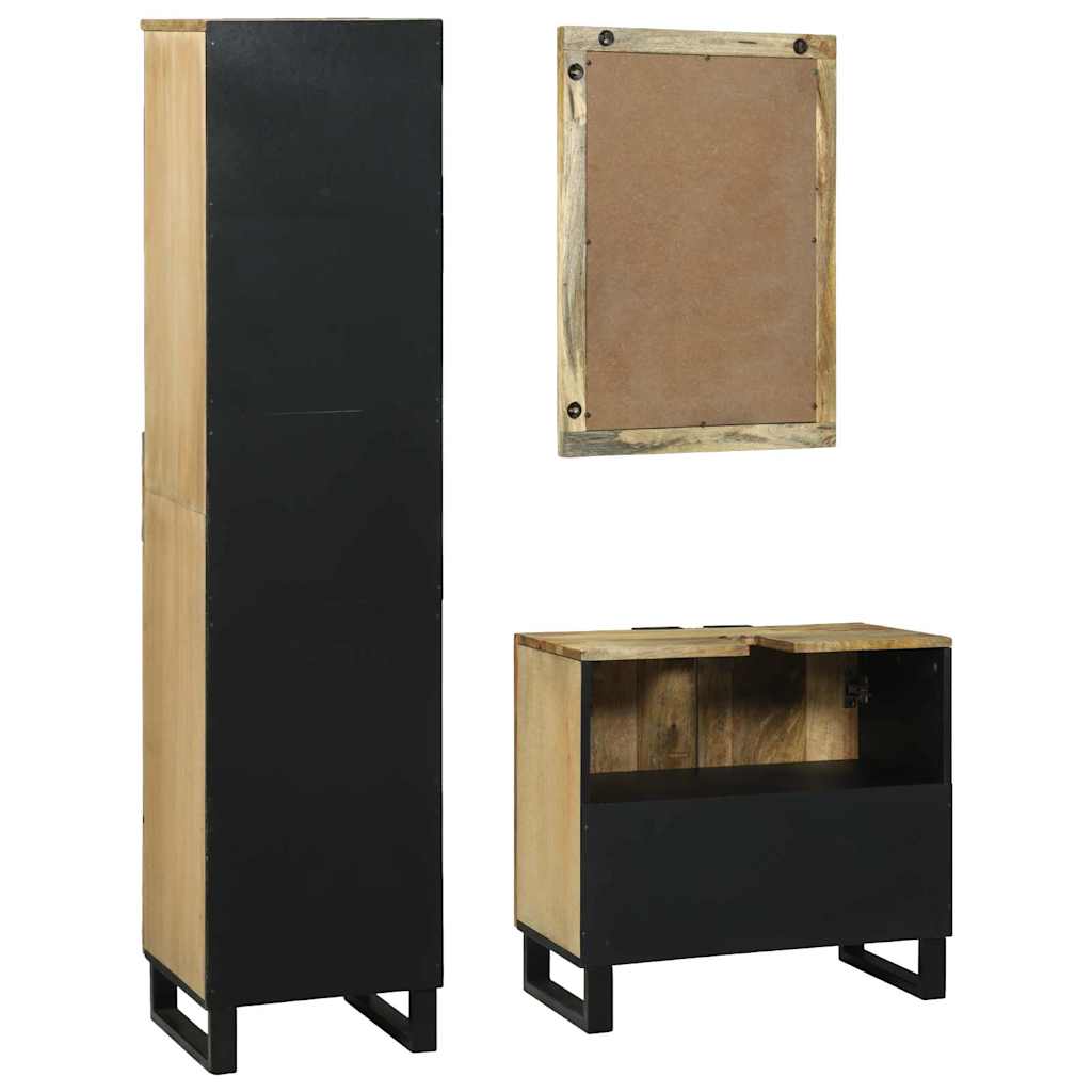 Badeværelsesmøbel Sæt Med Skuffe 3 Pcs Brun 38 X 33 X 160 Cm - Billede 7