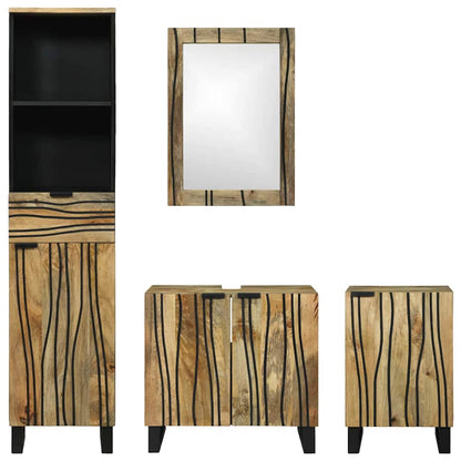 Badeværelsesmøbel Sæt Med Skuffe 4 Pcs Brun 38 X 33 X 160 Cm - Billede 7