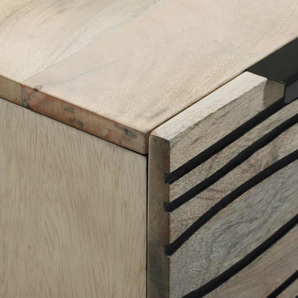 Sideboards 2 Pcs Hvid 60 X 33.5 X 75 Cm Massivt Mangotræ - Billede 7