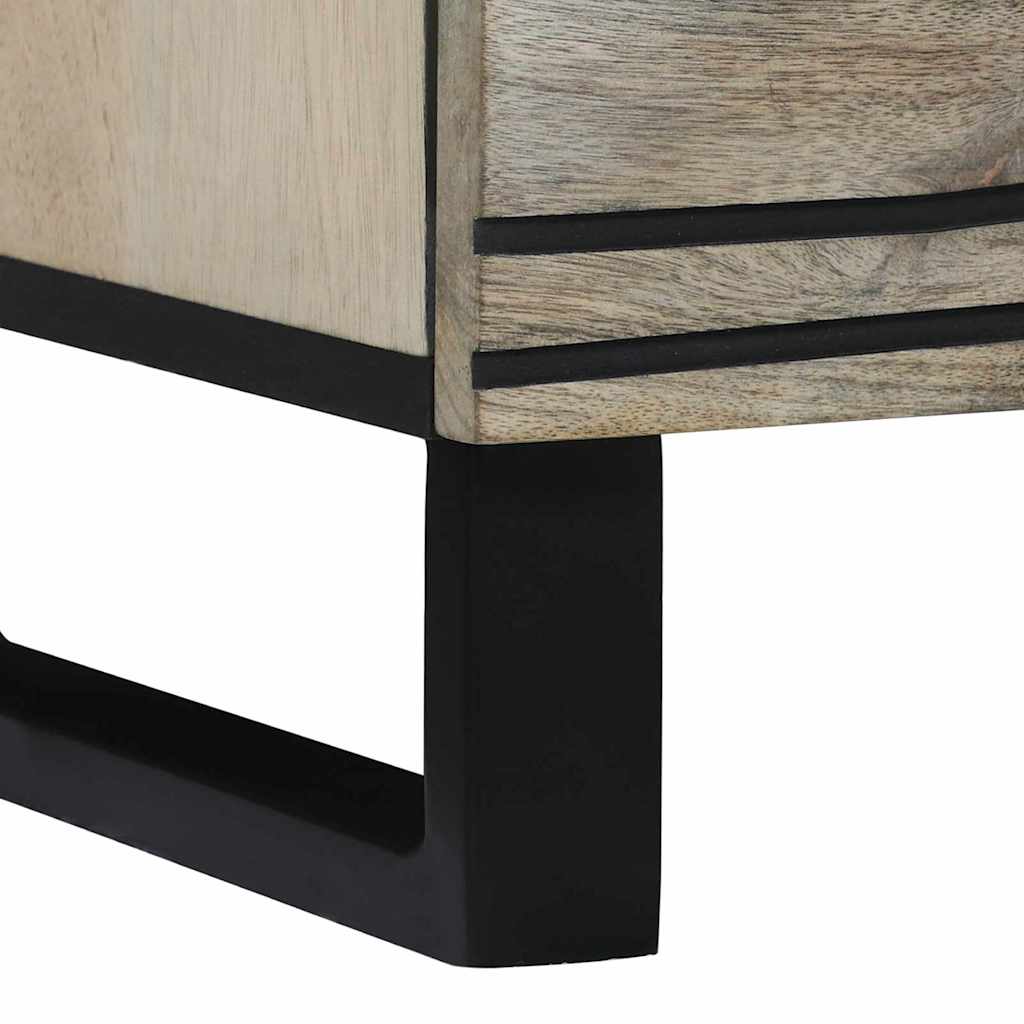 Sideboards 2 Pcs Hvid 60 X 33.5 X 75 Cm Massivt Mangotræ - Billede 9