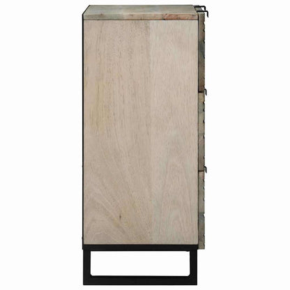 Sideboards 2 Pcs Hvid 60 X 33.5 X 75 Cm Massivt Mangotræ - Billede 5