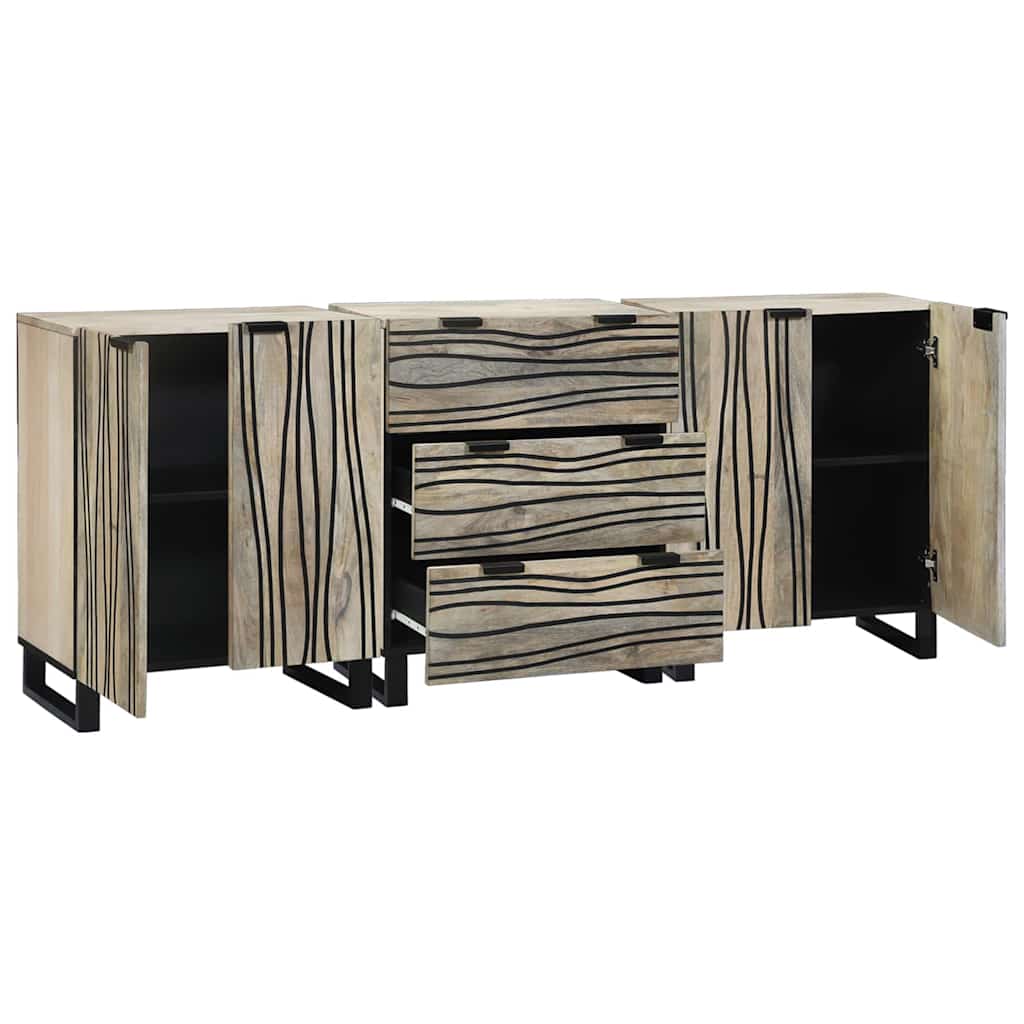 Badeværelsesmøbel Sæt Med Skuffe 3 Pcs Hvid 180 X 33 X 75 Cm - Billede 2