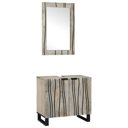 Badeværelsesmøbel Sæt Med Hylde 2 Pcs Hvid 62 X 33 X 58 Cm - Hovedbillede