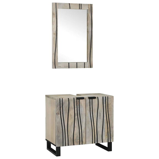 Badeværelsesmøbel Sæt Med Hylde 2 Pcs Hvid 62 X 33 X 58 Cm - Hovedbillede
