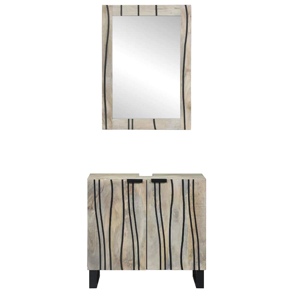 Badeværelsesmøbel Sæt Med Hylde 2 Pcs Hvid 62 X 33 X 58 Cm - Billede 5