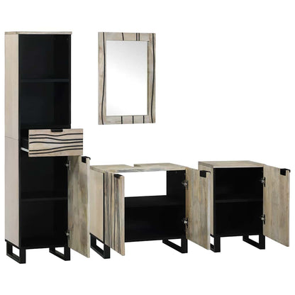 Badeværelsesmøbel Sæt 4 Pcs Valnød Brun 38 X 33 X 160 Cm - Billede 2