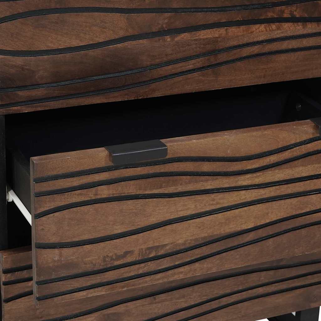 Sideboards 2 Pcs Brun 60 X 33.5 X 75 Cm Massivt Mangotræ - Billede 9