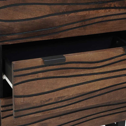 Sideboards 2 Pcs Brun 60 X 33.5 X 75 Cm Massivt Mangotræ - Billede 9