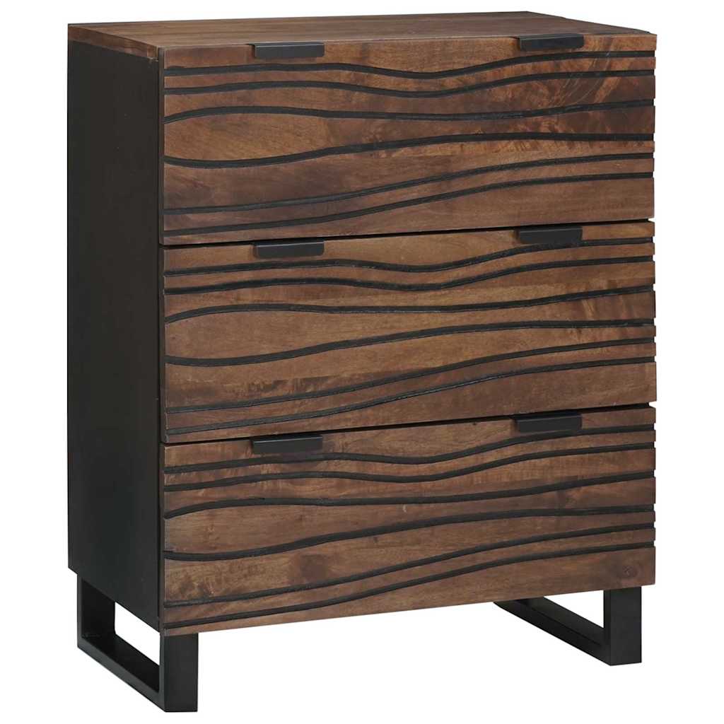 Sideboards 2 Pcs Brun 60 X 33.5 X 75 Cm Massivt Mangotræ - Billede 3