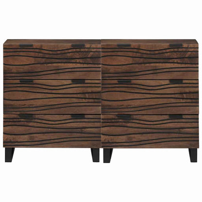 Sideboards 2 Pcs Brun 60 X 33.5 X 75 Cm Massivt Mangotræ - Billede 4